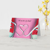 Carte coeur d'anniversaire et baskets (Fleur jaune)