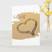 Carte Cœur dans le sable (Fleur jaune)