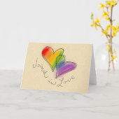 Carte Coeur d'arc-en-ciel associé à l'amour (Fleur jaune)