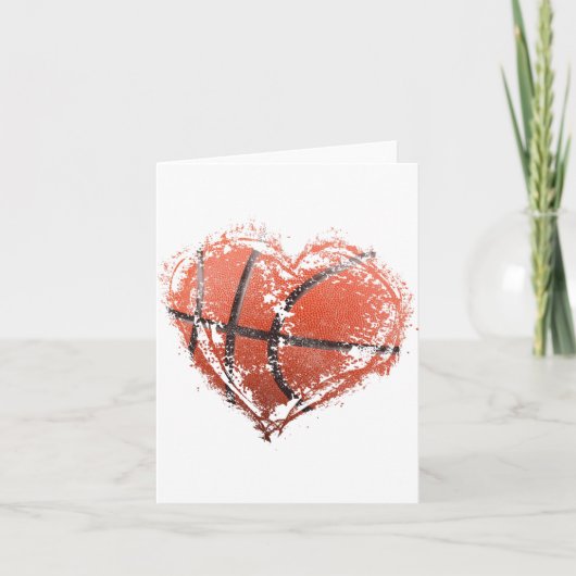 Carte Cœur de basketball Joyeuse Saint-Valentin Basketba (Devant)