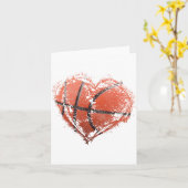 Carte Cœur de basketball Joyeuse Saint-Valentin Basketba (Fleur jaune)