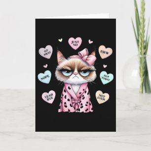 Carte Cœur de conversation de chat mignon Anti Saint Val