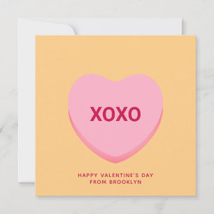 Carte Coeur de conversation orange XOXO Saint Valentin