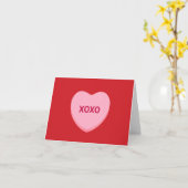 Carte Coeur de conversation rose rouge XOXO Saint Valent (Fleur jaune)