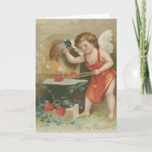 Carte Cœur de Cupidon Enclume Ne m'oubliez pas