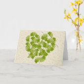 Carte Coeur de feuille de Ginkgo (Fleur jaune)
