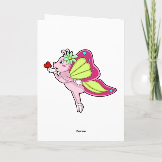 Carte Cœur de Fleur de Papillon (Dos)