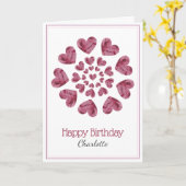 Carte coeur de fleur tricoté d'anniversaire (Fleur jaune)