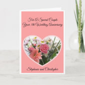 Carte Coeur de fleurs Personnalisé 5e anniversaire Maria (Devant)