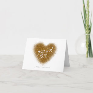 Carte cœur de glamour en paillettes dorées TU Y AR