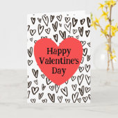 Carte Cœur de graffiti pour la Saint-Valentin (Fleur jaune)