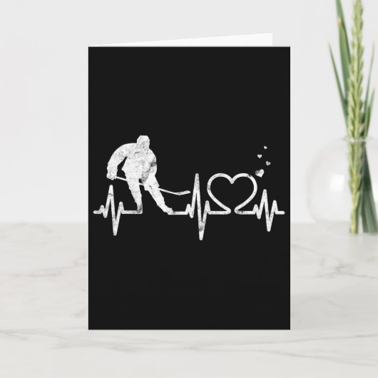 Carte Cœur de hockey sur glace Saint-Valentin Battement  (Devant)