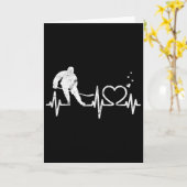 Carte Cœur de hockey sur glace Saint-Valentin Battement  (Fleur jaune)