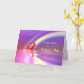 Carte Coeur de la fête des mères (Fleur jaune)