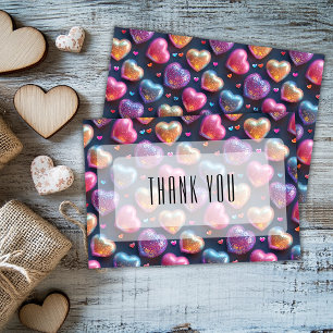 Carte Cœur de la Saint-Valentin gonflé 3D néon bleu mari