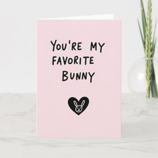 Carte Cœur de Lapin préféré (Devant)