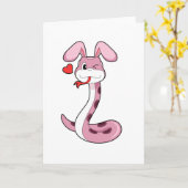 Carte Cœur de Lapin Serpent (Fleur jaune)