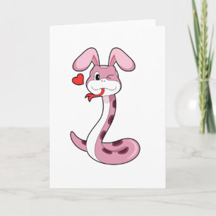 Carte Coeur de lapin serpent