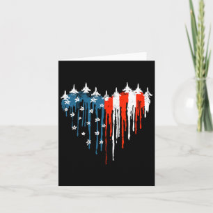 Carte Coeur de l'avion Rouge Blanc Bleu Drapeau Américai