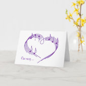 Carte Coeur de musique blanc (Fleur jaune)