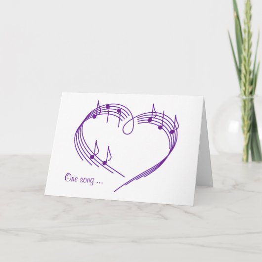 Carte Coeur de musique blanc (Devant)