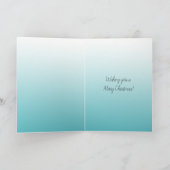 Carte Coeur de Noël Aqua Pailleté Faux Or (Intérieur)