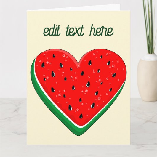 Carte Cœur de pastèque Saint-Valentin Libérez la Palesti (Devant)