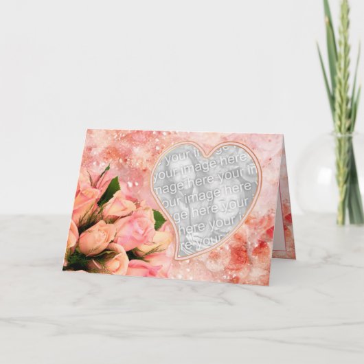 Carte Coeur de pétale de rose - vers d'intérieur - (Devant)