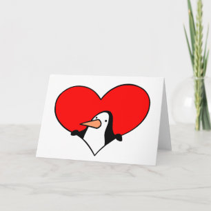 Carte Cœur de pingouin