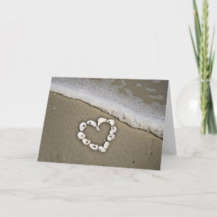 Carte Coeur de plage dans les coquillages