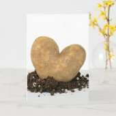 Carte cœur de pomme de terre dans la terre (Fleur jaune)