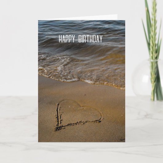 Carte Cœur de sable amour minimal (Devant)