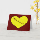 Carte Coeur de softball rapide (Fleur jaune)