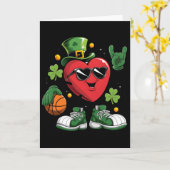 Carte Coeur de squelette Saint Patrick Jour de la Saint- (Fleur jaune)