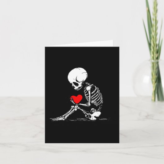 Carte Cœur de squelette Saint-Valentin Emo Gothique Mini (Devant)