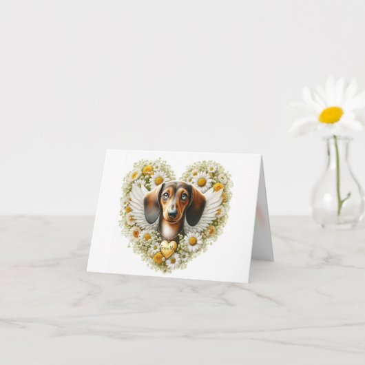 CARTE COEUR DE SYMPATHIE CUSTOMISÉE DE DACHSHUND (Petite plante)