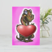 Carte cœur de T-Rex bébé (Debout devant)