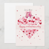 Carte Cœur de tourtereaux chéris – Joyeuse Saint-V (Devant / Derrière)