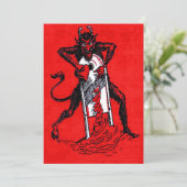Carte Coeur de tranchage de Krampus rouge (Debout devant)