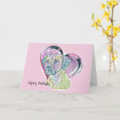 Carte Coeur de verre rideau du Pastel Rhodesian Ridgebac (Fleur jaune)