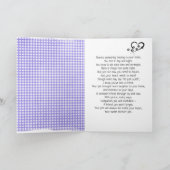 Carte Cœur d'empreinte de patte violette pour perte d'an (Intérieur)