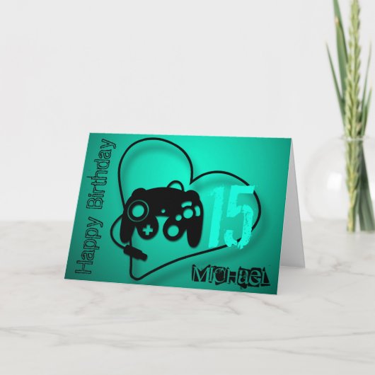 Carte Coeur des Jeux 15e anniversaire Salutation personn (Devant)