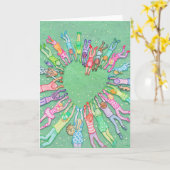 Carte Coeur des mains (Fleur jaune)