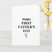 Carte Cœur d'Or Établissant la Première Fête des Pères (Fleur jaune)