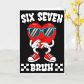 Carte Cœur drôle 67 Bruh Saint-Valentin Six Sept Mème Ge (Fleur jaune)