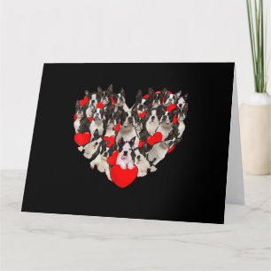 Carte Cœur drôle d'amour Boston Terrier Saint Valentin