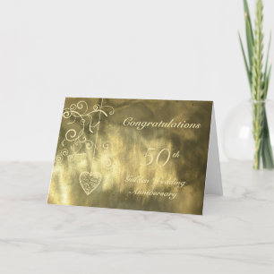 Carte Cœur élégant Noces d'or