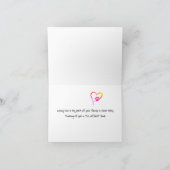 Carte Coeur Empreinte de patte arc-en-ciel pour la perte (Intérieur)