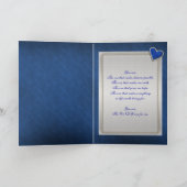 Carte Cœur en diamant bleu argenté romantique (Intérieur)