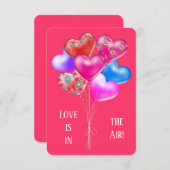 Carte Coeur en forme de Valentine's Love Balloons (Devant / Derrière)
